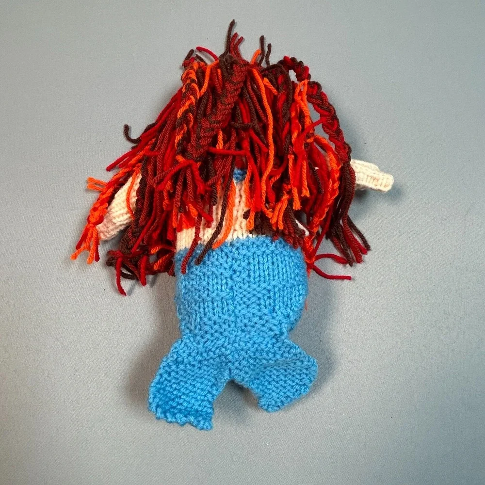 Handmade Crochet Lot of 4 Animals Dolls Toys - Bear, Mermaid, Rabbit, Armadillo‎